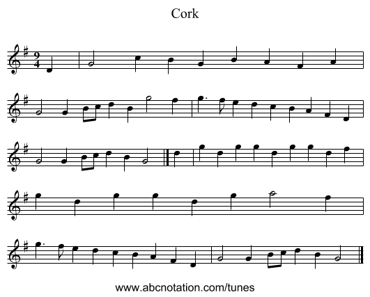 Cork - staff notation