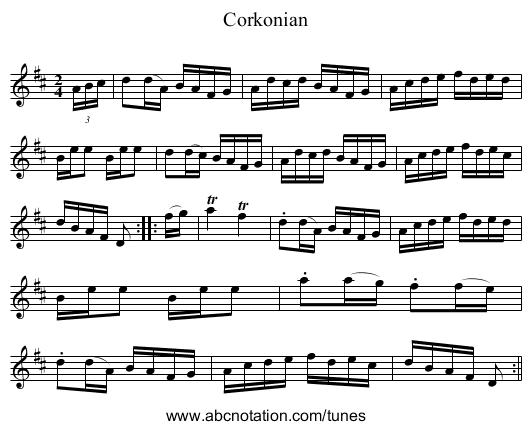 Corkonian - staff notation