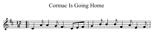 Cormac Is Going Home - staff notation