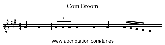 Corn Broom - staff notation