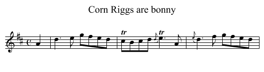 Corn Riggs are bonny - staff notation