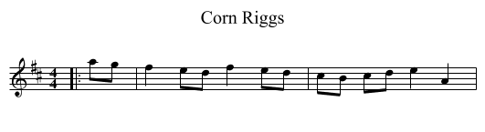 Corn Riggs - staff notation