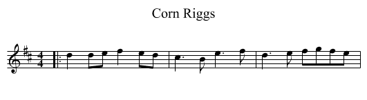 Corn Riggs - staff notation