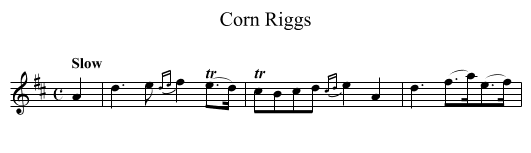 Corn Riggs - staff notation