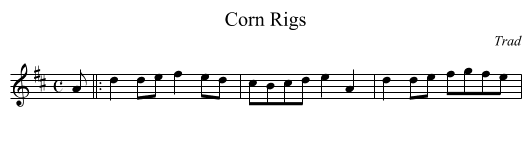 Corn Rigs - staff notation