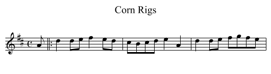 Corn Rigs - staff notation