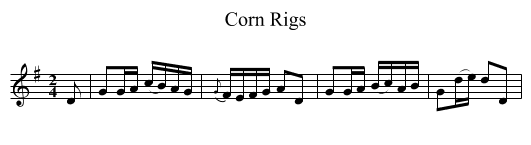 Corn Rigs - staff notation
