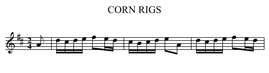CORN RIGS - staff notation