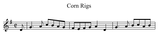 Corn Rigs - staff notation