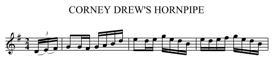 CORNEY DREW'S HORNPIPE - staff notation