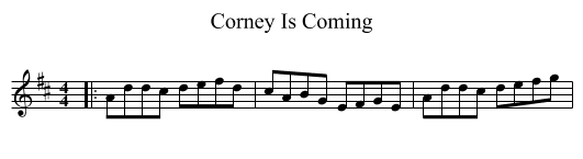 Corney Is Coming - staff notation