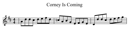 Corney Is Coming - staff notation