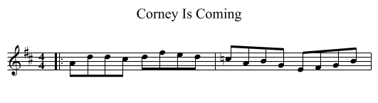 Corney Is Coming - staff notation