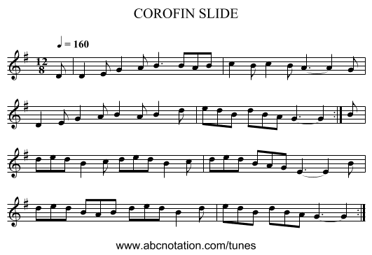 COROFIN SLIDE - staff notation