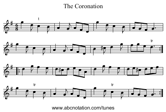 Coronation, The - staff notation