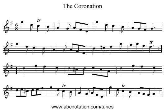 Coronation, The - staff notation