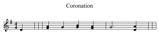 Coronation - staff notation