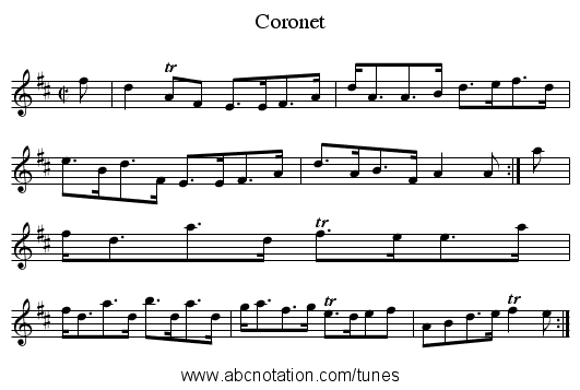 Coronet - staff notation