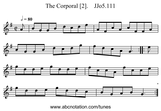 Corporal [2].    JJo5.111, The - staff notation