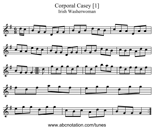 Corporal Casey [1] - staff notation
