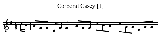 Corporal Casey [1] - staff notation