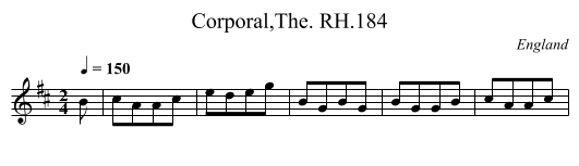 Corporal,The. RH.184 - staff notation