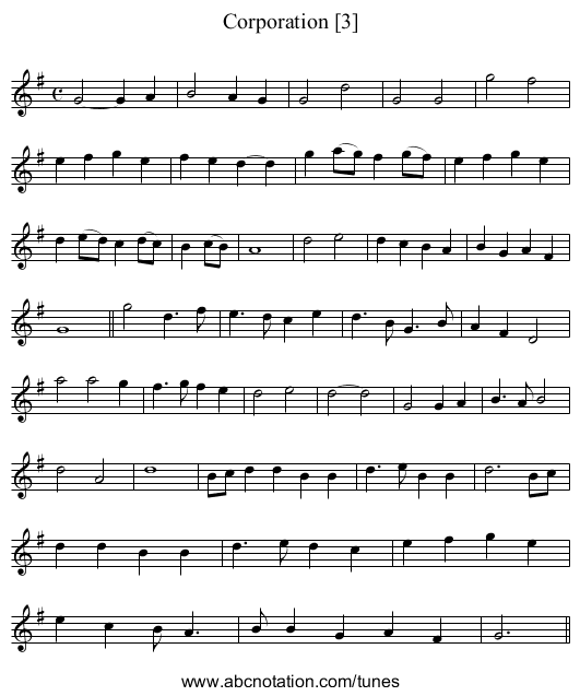Corporation [3] - staff notation