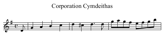 Corporation Cymdeithas - staff notation