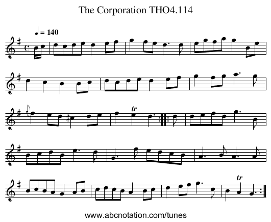 Corporation THO4.114, The - staff notation