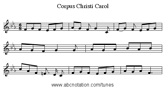 Corpus Christi Carol - staff notation