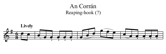 Corrán, An - staff notation