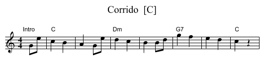 Corrido  [C] - staff notation
