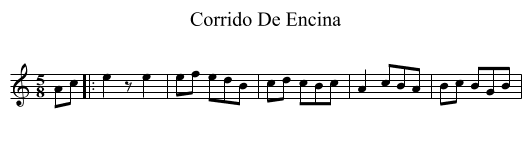 Corrido De Encina - staff notation