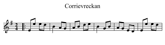 Corrievreckan - staff notation