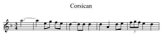 Corsican - staff notation