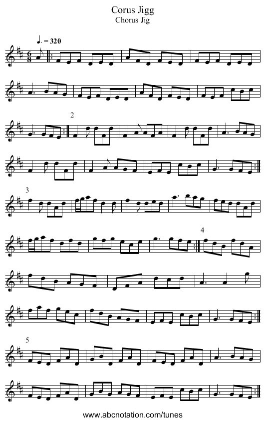 Corus Jigg - staff notation