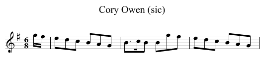 Cory Owen (sic) - staff notation