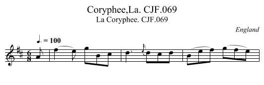 Coryphee,La. CJF.069 - staff notation