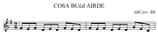 COSA BUćd AIRDE - staff notation