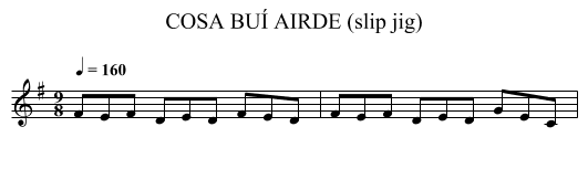 COSA BUÍ AIRDE (slip jig) - staff notation