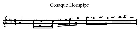 Cosaque Hornpipe - staff notation