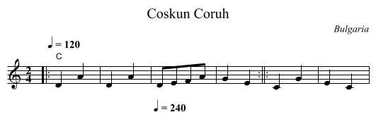 Coskun Coruh - staff notation