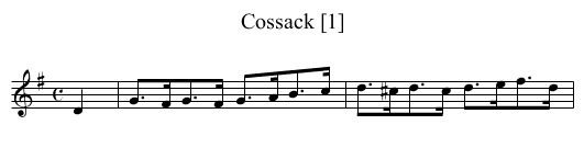 Cossack [1] - staff notation