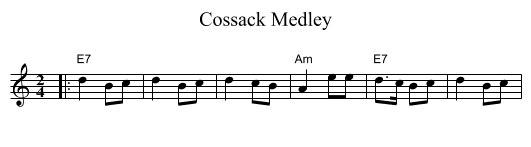 Cossack Medley - staff notation