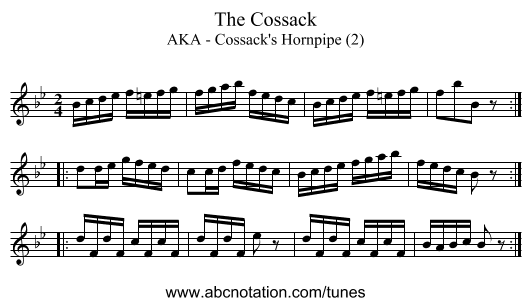 Cossack, The - staff notation