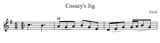 Cossey's Jig - staff notation