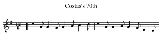 Costas's 70th - staff notation