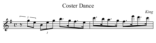 Coster Dance - staff notation