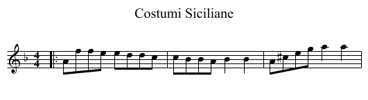Costumi Siciliane - staff notation