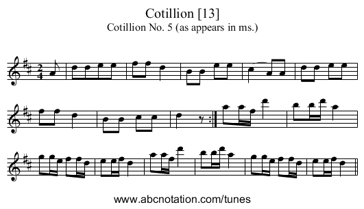 Cotillion [13] - staff notation